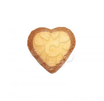 heart shape xmas spice cake isolated on white background 