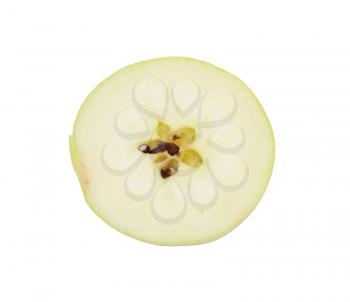 sliced ​​apple on a white background