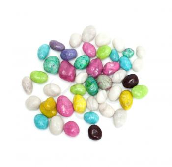 group of colored sweet candies isolated over white background 