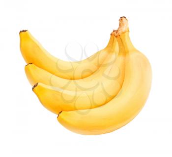 Four fresh bananas on white background
