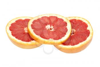 Ripe grapefruit on a white background 