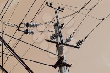 transmission line on a gray background