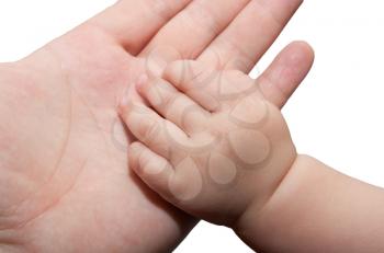 father's and baby's hands 