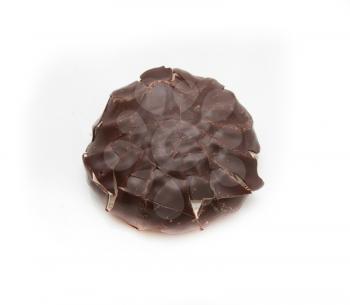 chocolate cookie isolated on white background 