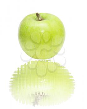 green apple on a white background