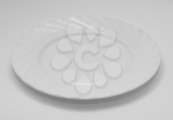 white plate on a white background
