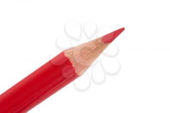 red pencil on a white background. macro