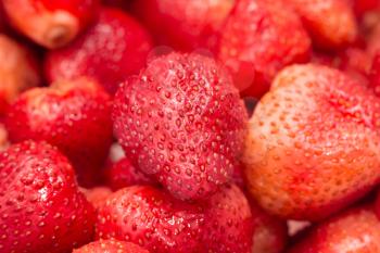 Background of fresh red strawberries. macro