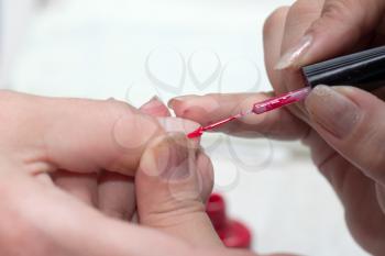 varnished nail manicure room