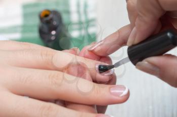 varnished nail manicure room