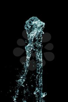 Water splashes on a black background