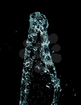 Water splashes on a black background