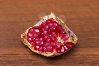 pomegranate on wooden background