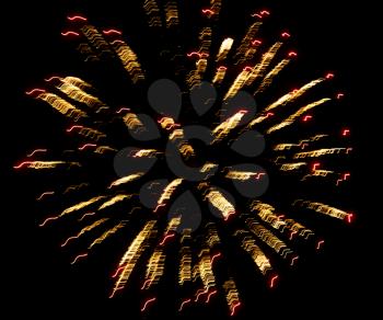 Fireworks in the sky at night as background .