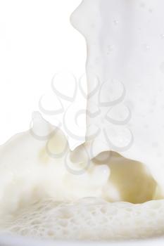 milk on a white background