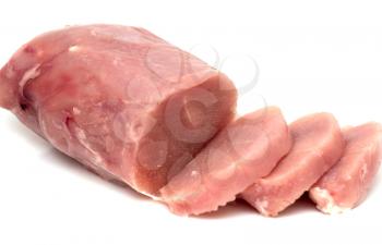 frozen meat on a white background