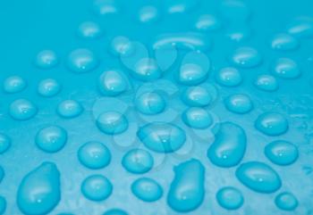 water drops on a blue background
