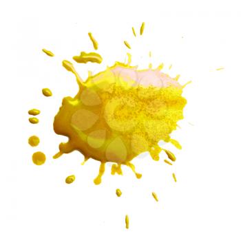 abstract blot yellow blobs on white background