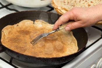 pancakes fried in a pan