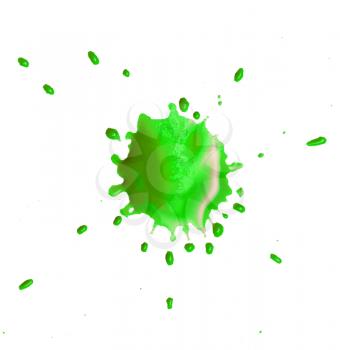 abstract green blob blot on a white background