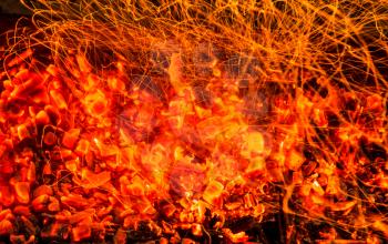 abstract background of burning coals