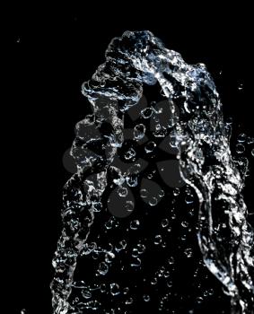 water splashes on a black background