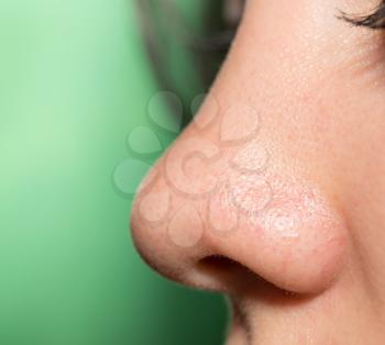 Women's nose, close-up