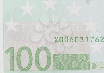 one hundred euro as background. macro