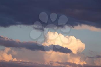 beautiful clouds in the sky at sunset background