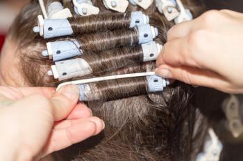 locks of hair in a beauty salon
