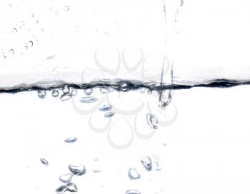 Water with bubbles on a white background .