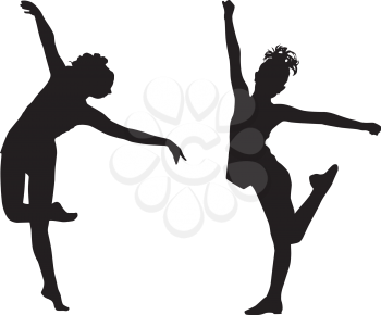 Royalty Free Photo of Silhouettes of Two Dancers