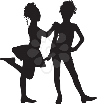 Royalty Free Clipart Image of Two Dancers
