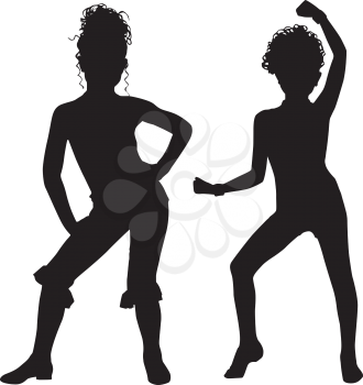 Royalty Free Clipart Image of Two Little Dancers
