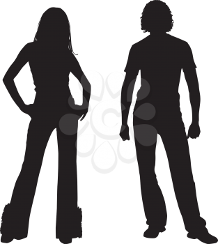 Royalty Free Clipart Image of a Man and a Woman