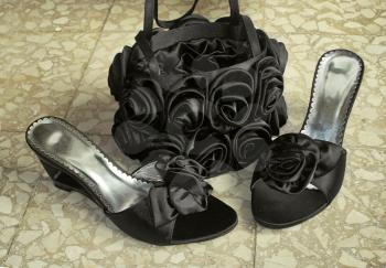 Handbag and shoes, black elegance
