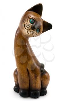 Royalty Free Photo of a Wooden Cat Statue