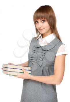 Royalty Free Photo of a Woman Holding Books