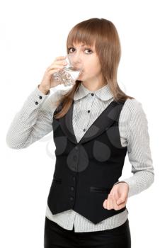 Royalty Free Photo of a Woman Drinking Water