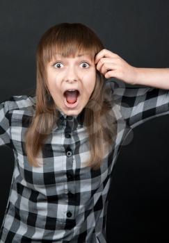 Royalty Free Photo of a Girl Yelling