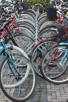 Royalty Free Photo of a Bunch of Bicycles