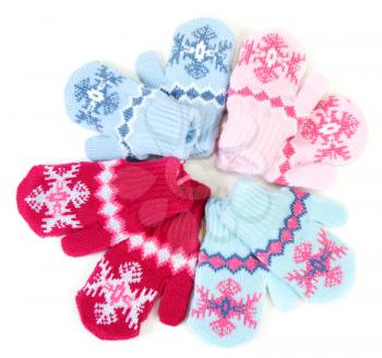 Royalty Free Photo of Pairs of Infant's Mittens