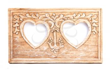 Royalty Free Photo of a Wooden Heart Frame