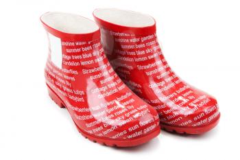 Royalty Free Photo of Red Rubber Boots