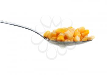 Royalty Free Photo of a Spoonful of Corn