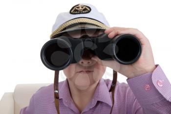 Royalty Free Photo of a Boy With Binoculars