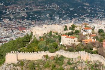 Royalty Free Photo of an Old Fortress in Alanya, Turkey