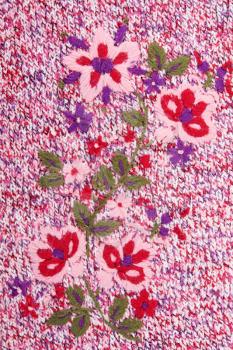Royalty Free Photo of a Knitted Floral Pattern