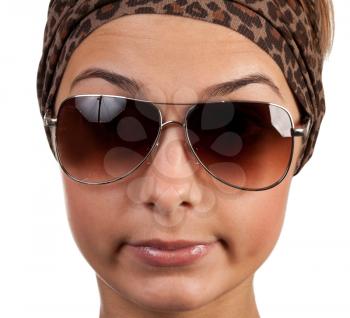 Royalty Free Photo of a Young Woman Wearing Sunglasses