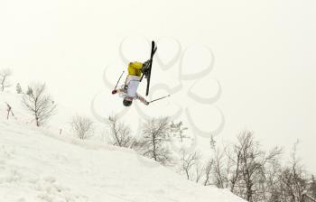 Royalty Free Photo of a Skier Doing a Backlip